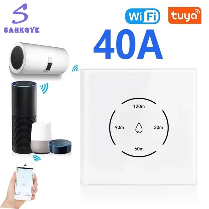 Tuya WiFi Smart Boiler Switch 40A Smart Water Heater Touch Switch with Countdown Function Voice Control-EU ราคา 533 บาท*ส่งฟรี