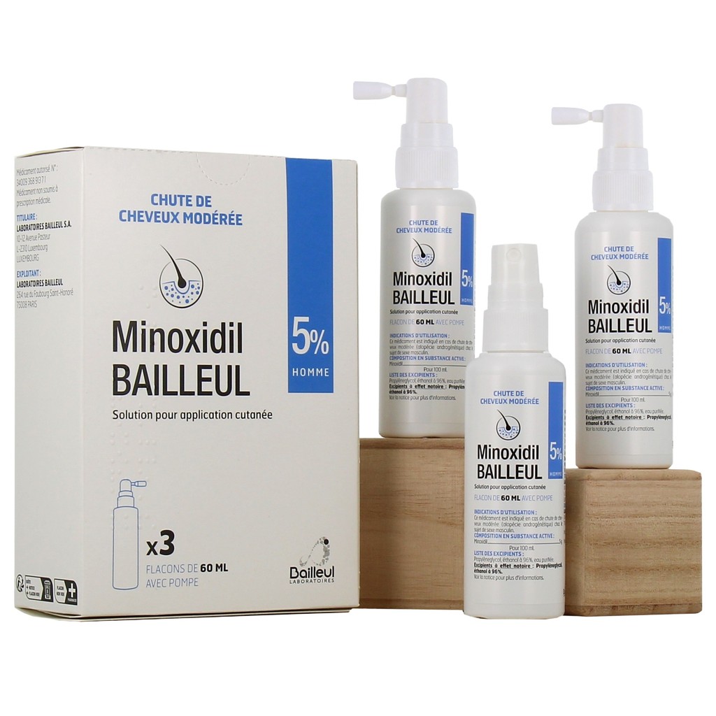 Xịt Mọc Tóc 5% Minoxidil Bailleul Ngăn Tóc Rụng, Kích Thích Mọc Tóc - Chính Hãng Pháp