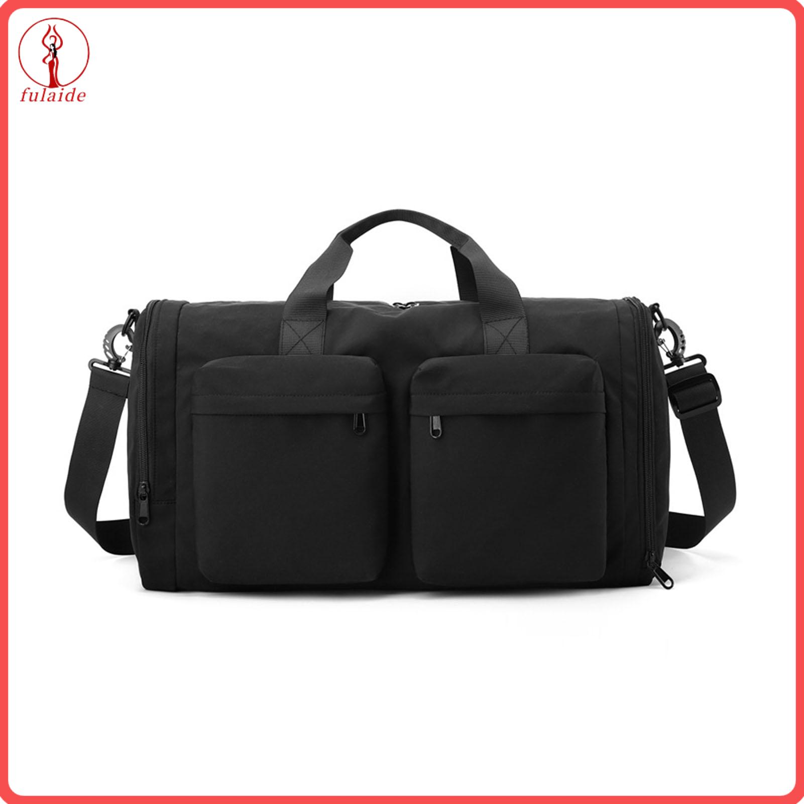 fulaide Fitness Bag Gym Bag Foldable Unisex Gym Duffle Bag with Shoe Compartment Wet Pocket – Lightweight Nylon Weekender Tote for Fitness Travel Swimming – Durable Spacious Easy to Carry