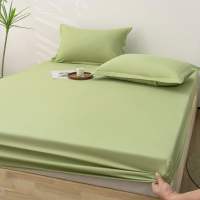 Dansunreve Washed Cotton Fitted Bedsheet Plain Single/Queen/King/Super King Bed Sheet Grey/Black/Green/Yellow/Coffee/Purple