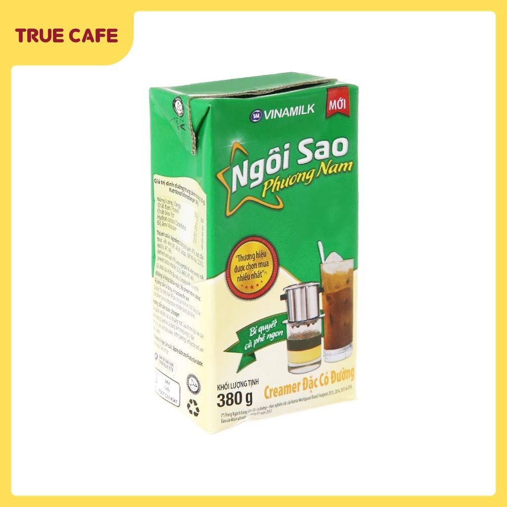 Ngôi Sao Phương Nam Nhãn Xanh Lá / Sữa đặc có đường / Vị ngọt vừa, béo đậm, kết cấu đặc sánh / Hộp 380g