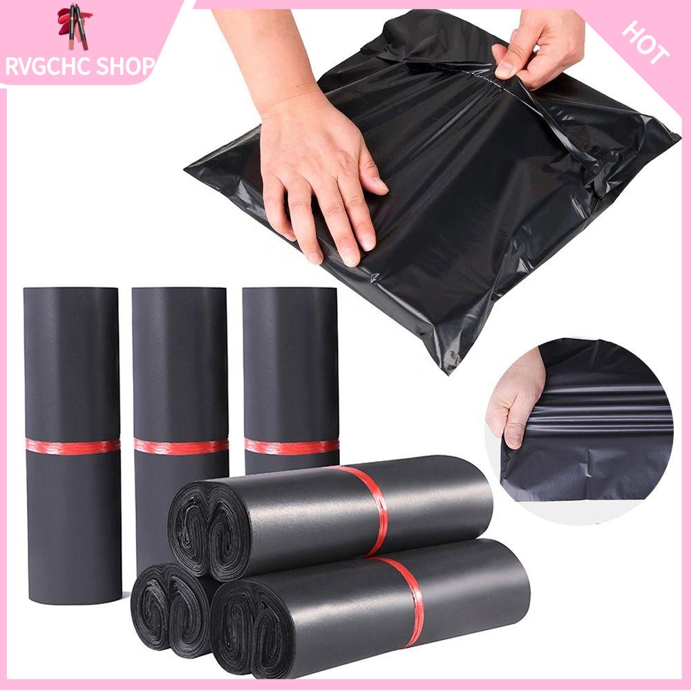 RVGCHC SHOP 100PCS Đen Túi đóng gói nhanh Làm dày Nhựa Túi chuyển phát tự dán Bền bỉ Chống thấm nước Túi gửi hàng Phổ quát
