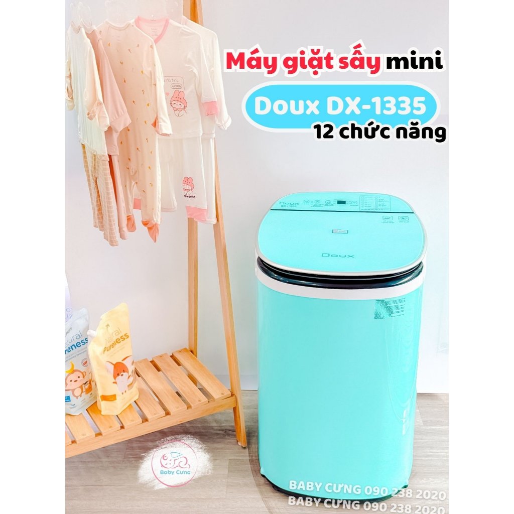 Máy giặt quần áo và sấy khô Mini DOUX 12 chức năng tự động DX1335 phiên bản tiếng Việt