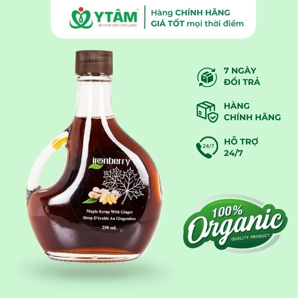Siro cây phong vị gừng ironberry - maple syrup with ginger 250ml