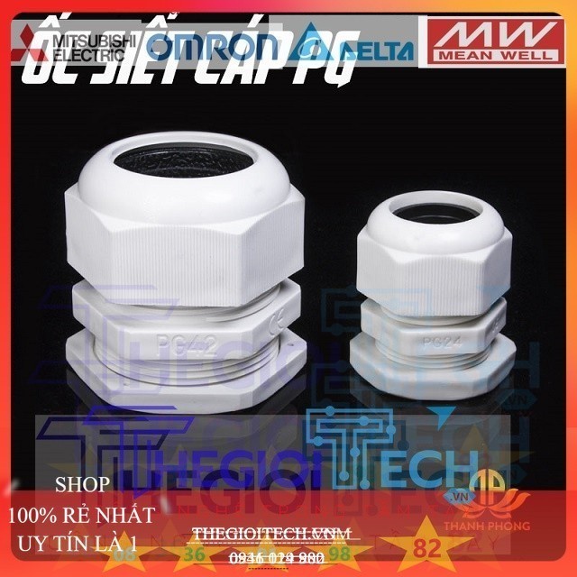 Ốc Siết Cáp nhựa kín nước PG7 PG9 PG11 PG13.5 PG16 PG19 PG21 PG25 PG29 PG36 Chống Thấm Nước Cốt cố định PG GIẢ RẺ NHẤT TGT - Đen - 5 cái PG - 16