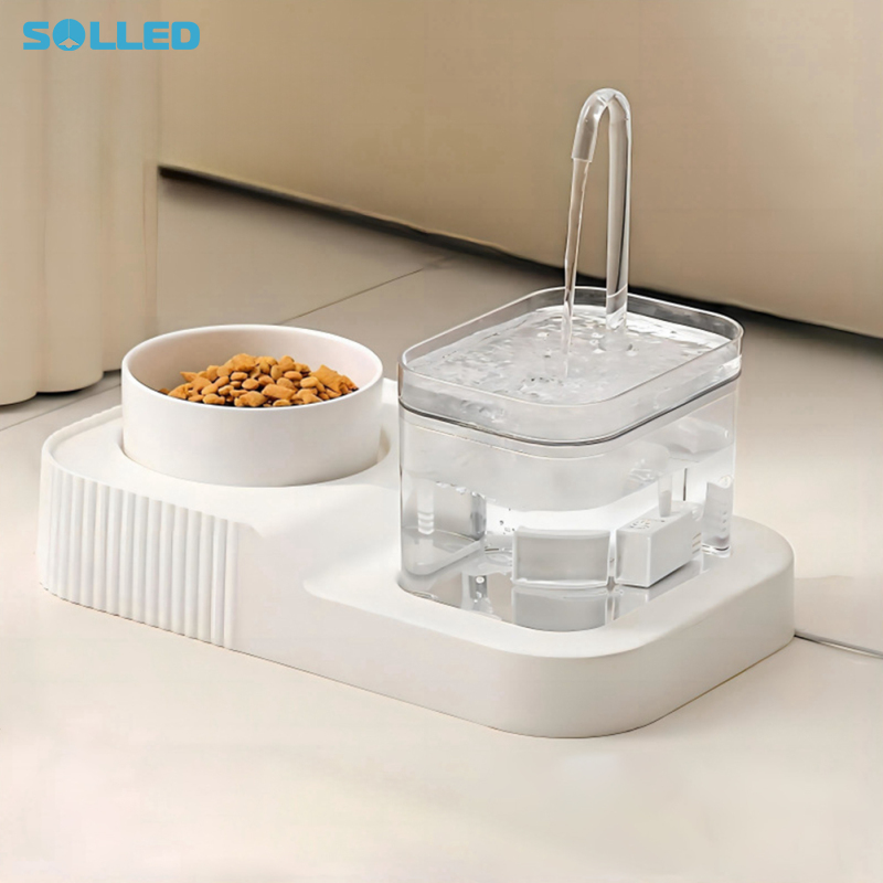 Cat Automatic Water Fountain Food Bowl Set, Pet 2 In 1 Food Bowl, 1000ML/33.8oz Mute Drinker Bowl, USB Electric Water Dispenser And Feeder ราคา 506 บาท*ส่งฟรี