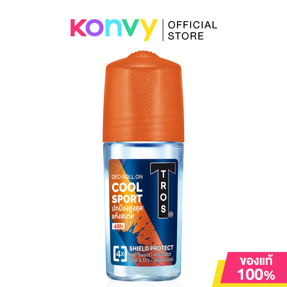 TROS Roll On ทรอส โรลออนระงับกลิ่นกายสำหรับผู้ชาย 45ml (Fuel Zinc/Cool Sport/Clear Ultra Cool & D...