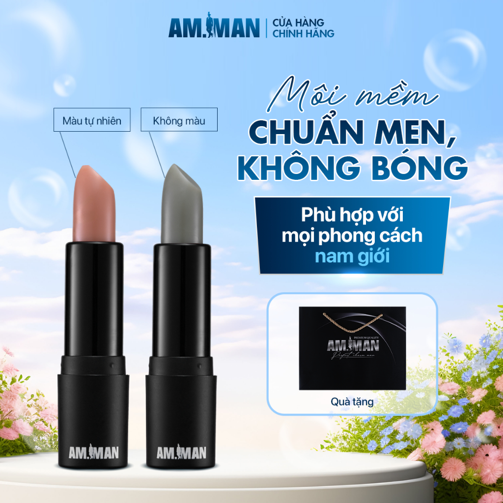 Son Dưỡng Cho Nam AM-MAN LIP BALM Dưỡng Ẩm Môi, Ngừa Thâm Môi, Chống Khô Nứt Nẻ, Màu Sắc Tự Nhiên