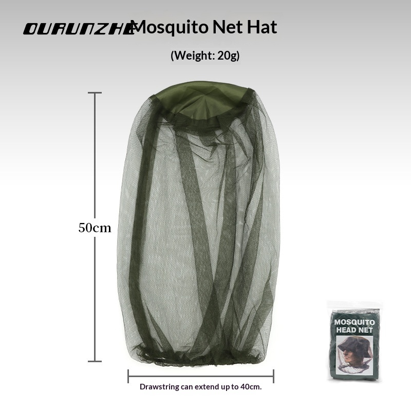 OURUNZHE หมวกกันยุงแบบปรับขนาดได้ ป้องกันแมลงและผึ้ง ใส่สบาย เหมาะสำหรับตกปลาและเดินป่า ราคา 30 บาท*ส่งฟรี