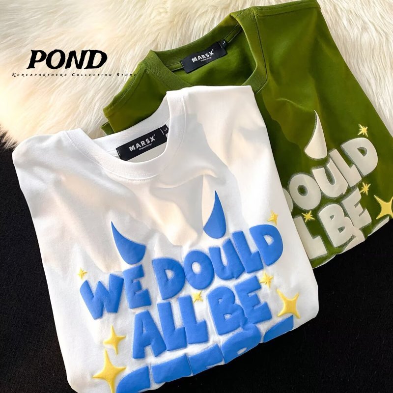 POND เสื้อยืดคอกลมแขนสั้นเย็บสองชิ้นหลวมๆ ไซส์ใหญ่พิเศษ คลุมเนื้อผ้าสีตัดกัน ช่วยลดอายุ ราคา 149 บาท*ส่งฟรี