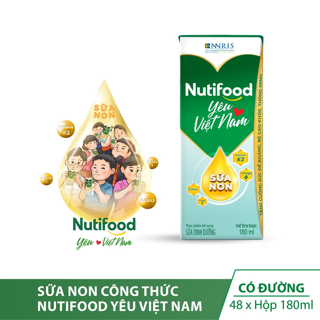 Sữa non công thức NUTIFOOD Yêu Việt Nam thùng 48 hộp