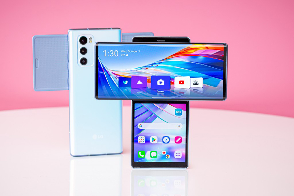 [op061] Original LG WING LMF100N LMF100TMW LMF100VM 5G Mobile Phone 6.8'' 8GB RAM 128GB/256GB ROM Single/Dual SIM Octa Core CellPhone · v21