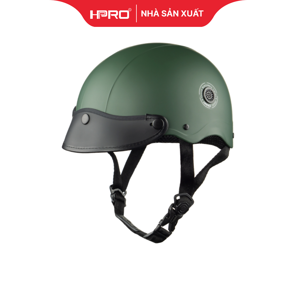 MŨ NỬA ĐẦU CAO CẤP MÀU XANH LÍNH HP02B CHÍNH HÃNG VÀ KÍNH BOGO MALAYSIA
