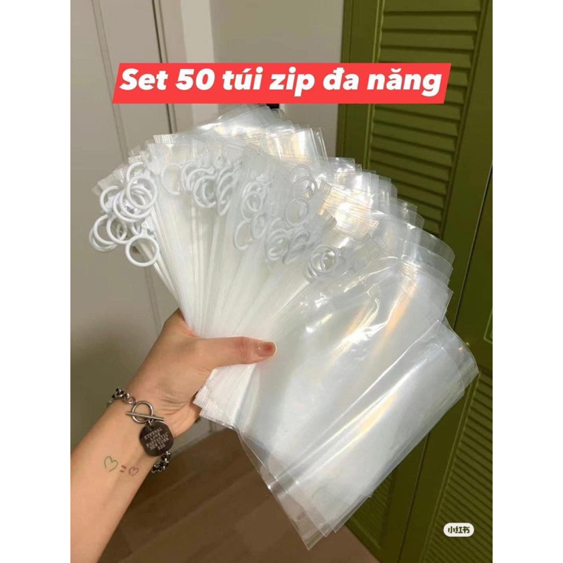 (Giá sỉ)COMBO 50 TÚI KHOÁ ZIP TRONG SUỐT ĐỰNG ĐỒ HÀNG DÀY LOẠI 1