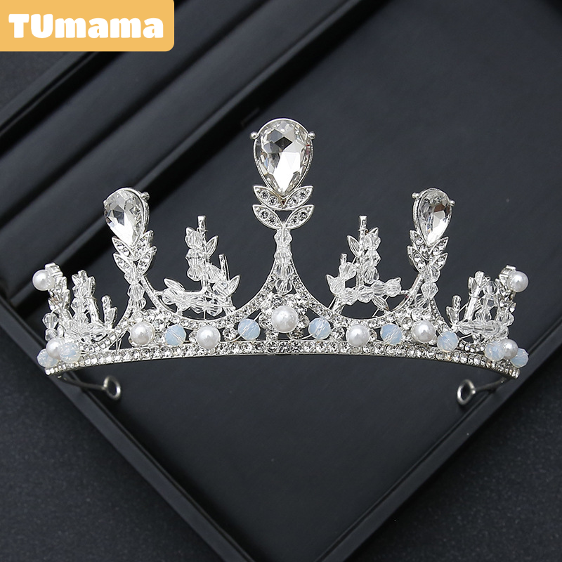 TUmama Elegant Crystal Crown Headpiece for Wedding, Birthday, and Princess Theme Events ราคา 67 บาท*ส่งฟรี