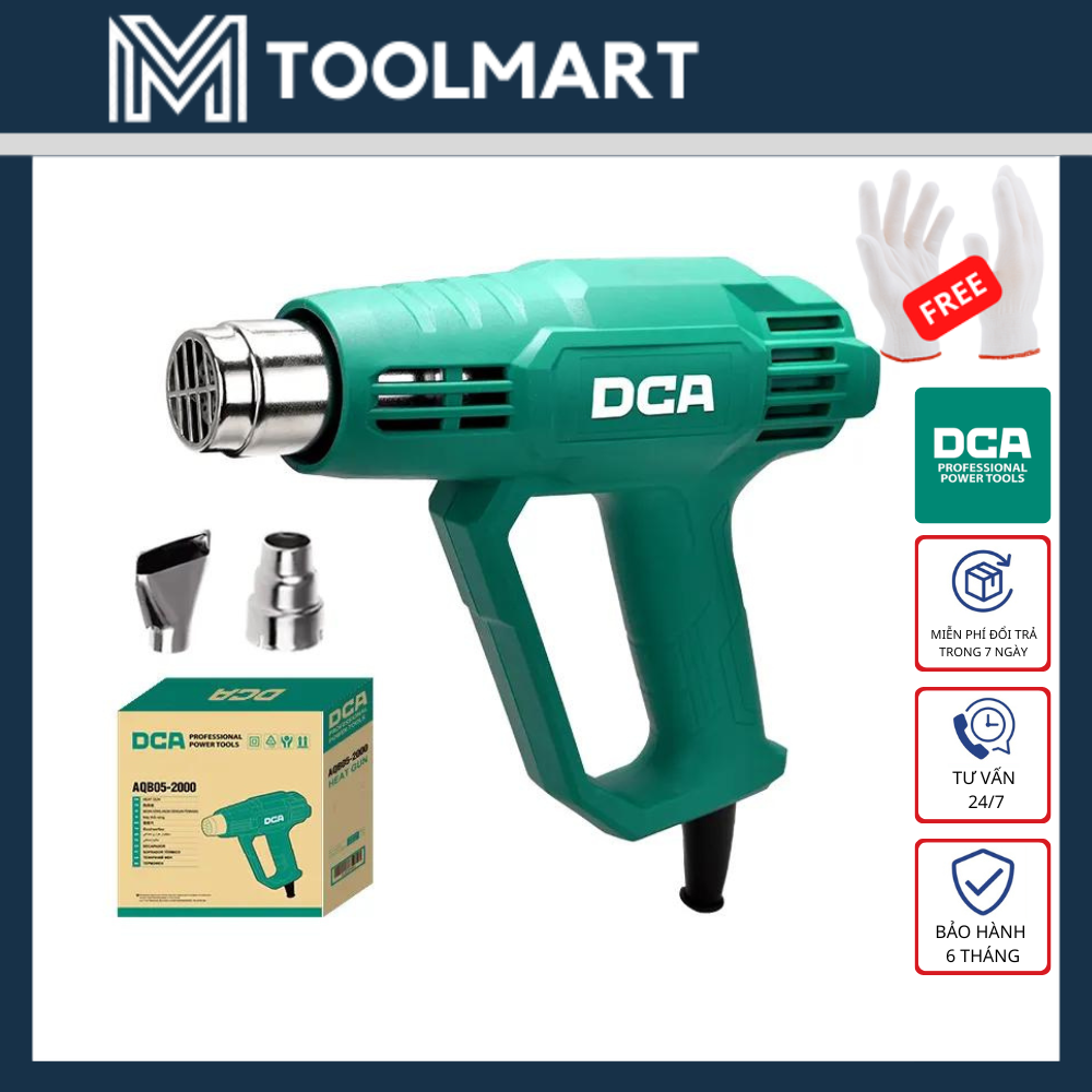 MÁY THỔI NHIỆT DCA 2000W DÙNG ĐIỆN 220V - HÀNG CHUYÊN NGHIỆP - HÀNG CHÍNH HÃNG - AQB05-2000
