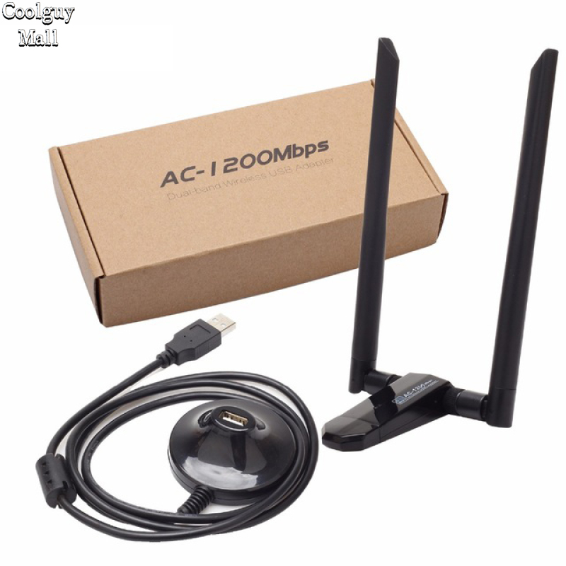 1200Mbps Không Dây Card mạng cổng USB USB3.0 băng tần kép 2.4G & 5.8G Bộ thu sóng wi-fi bộ chuyển đổi không dây Cho PC Với 2Pcs Anten