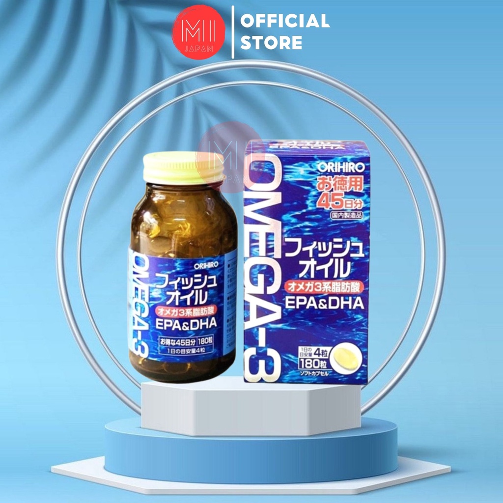 Viên uống dầu cá Omega 3 bổ mắt, bổ não Orihiro Nhật Bản 180 viên