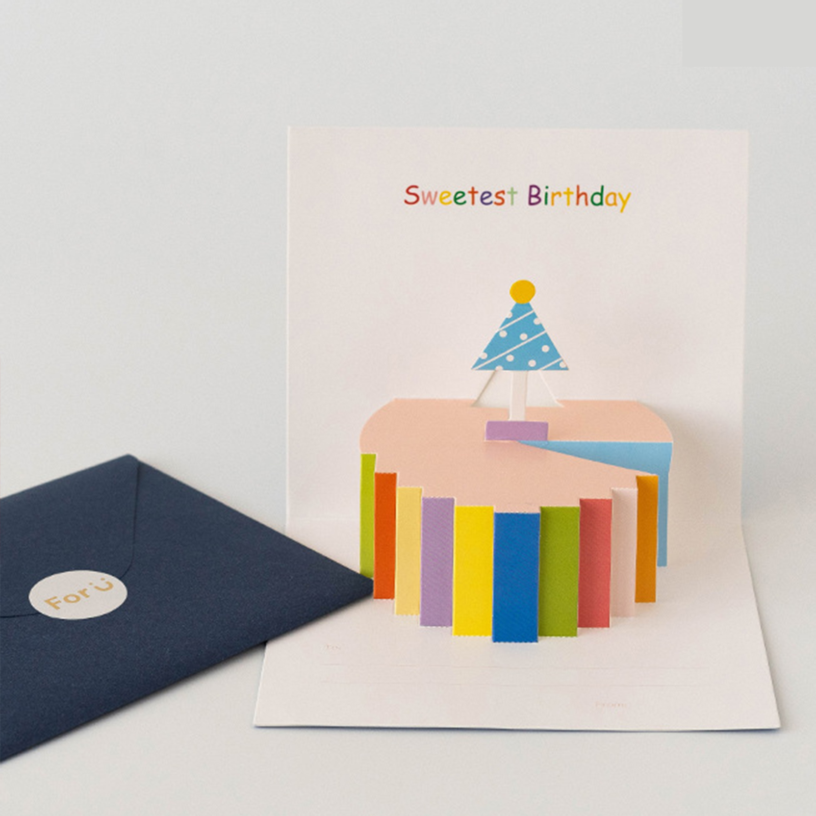 Buy/Send Handmade 3D Pop Up Semi Open Birthday Cake Greeting Card Online-  FNP
