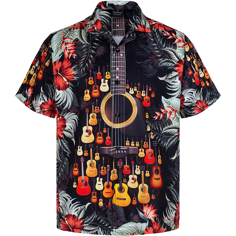 Áo sơ mi bãi biển nam Hawaii 3d In Guitar Mẫu áo sơ mi Alho Áo sơ mi tay ngắn Nút xuống Áo sơ mi quần áo quần áo quần áo quần áo quần áo quần áo quần áo quần áo quần áo quần áo quần áo