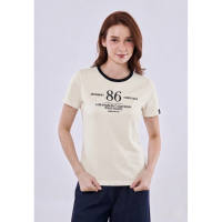 Mossimo Aziel Cream Ringer Classic Fit Tee For Women
