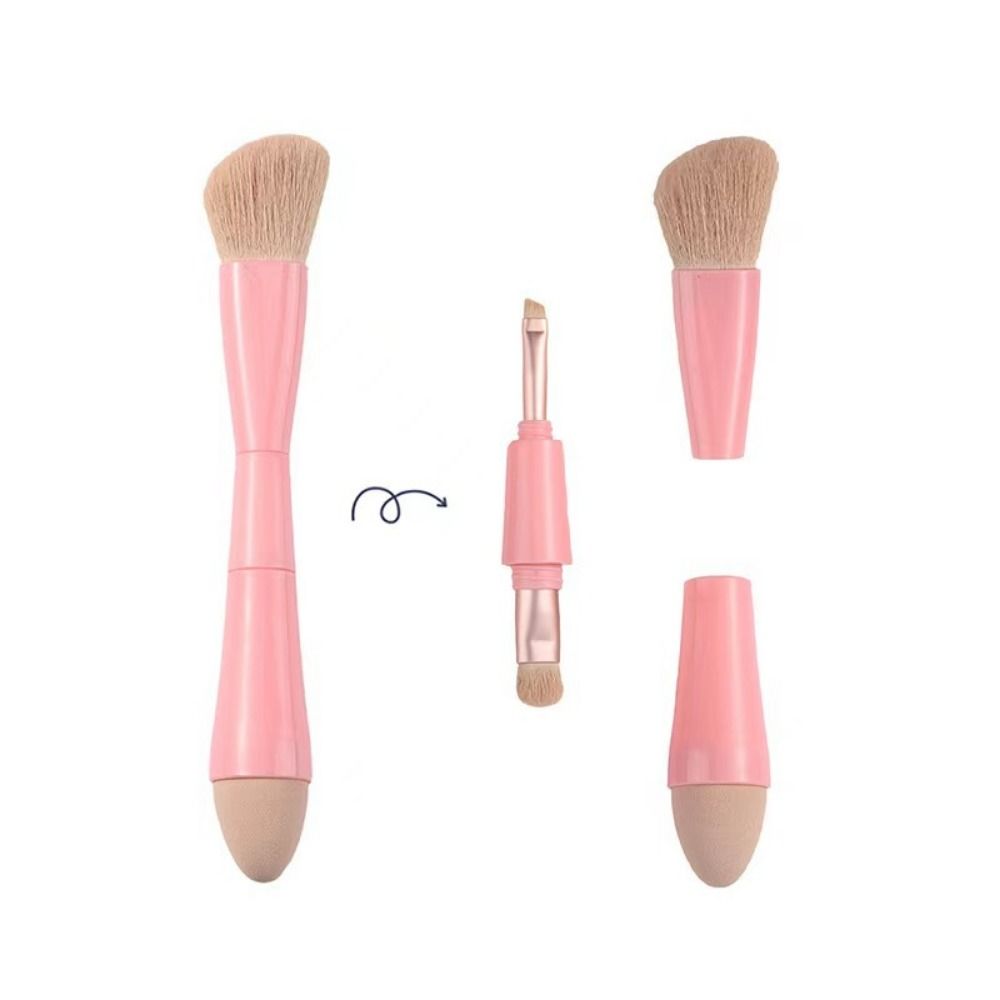 SHOP 1585 Đa chức năng Bộ cọ trang điểm 4 trong 1 Mềm Cọ Mỹ phẩm hai đầu Di động Bàn chải nước da Cọ phấn mắt Bột lỏng - 3