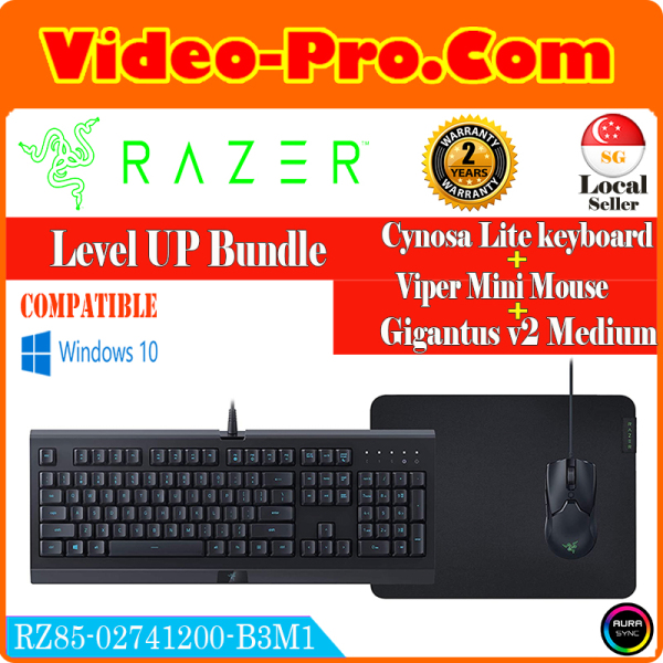 Razer Level UP Bundle (Cynosa Lite keyboard+Viper Mini Mouse+Gigantus v2 Medium) – RZ85-02741200-B 3M1 (2Y) Singapore