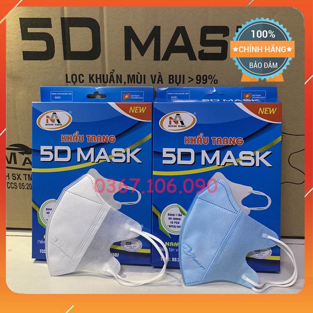 Khẩu Trang 3D Mask FAMAPRO NAM ANH Hộp 10 Cái
