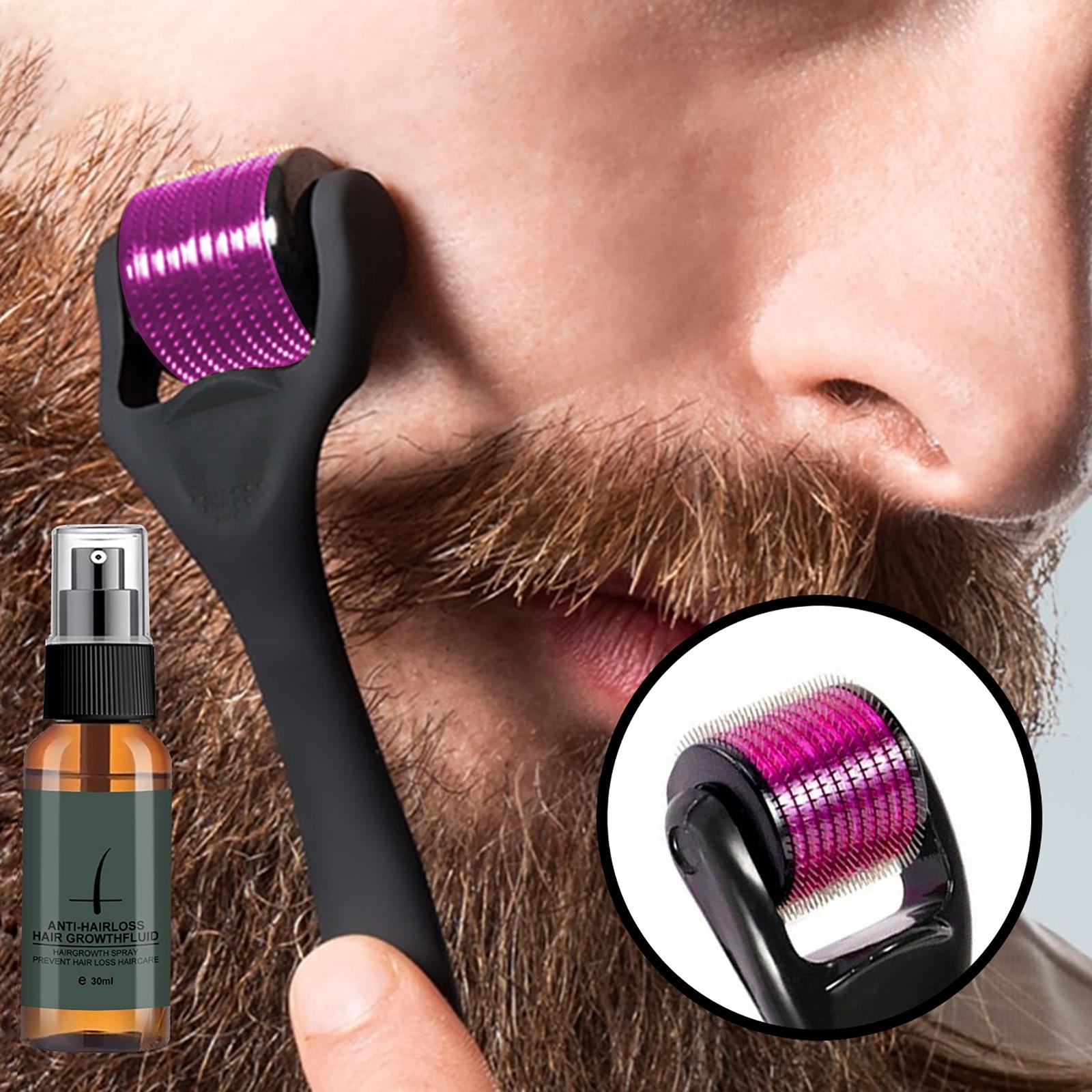Baoblaze Thuốc mọc râu kit chống rụng tóc cho dày hơn mạnh mẽ hơn dầu dưỡng tóc với con lăn
