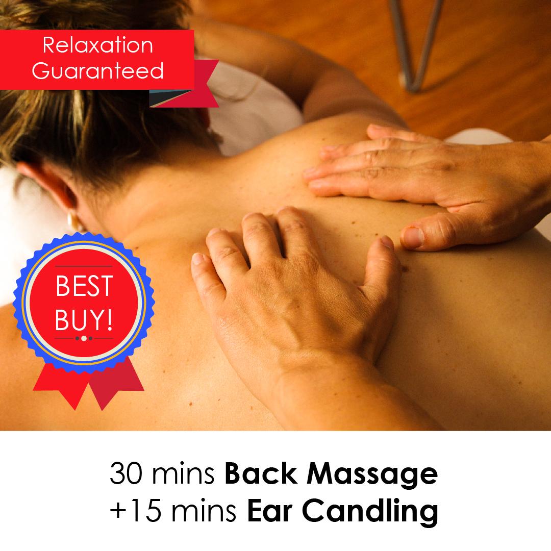 30mins Back Massage + 15mins Ear Candling At Facebar N Skin Tanjong Pagar By Indulgemall