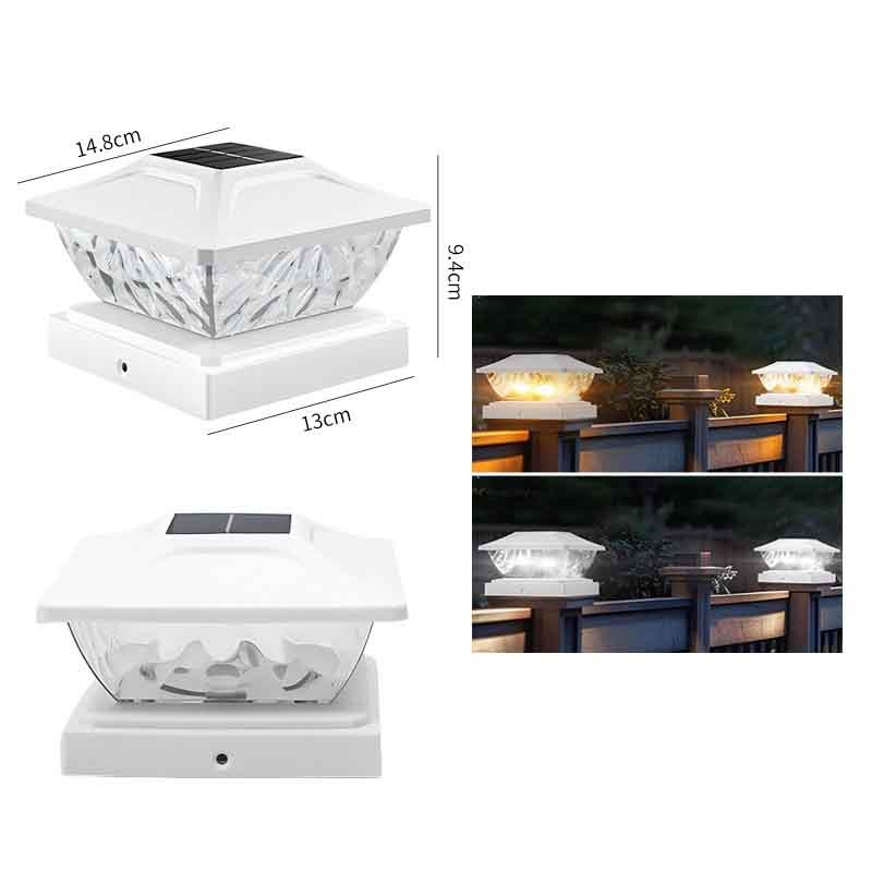 MLADEN LED Solar Post Light 2 Modes Wateproof Outdoor Street Lights Pillar Light Raya Lampu Decor