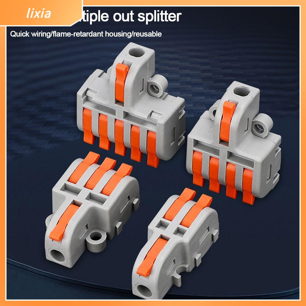 LIXIA Phổ thông Khối thiết bị đầu cuối nhanh Nhỏ gọn Mini Đầu nối điện mối nối nhỏ gọn Mối nối cáp điện nhanh Khối thiết bị đầu cuối đẩy Điện