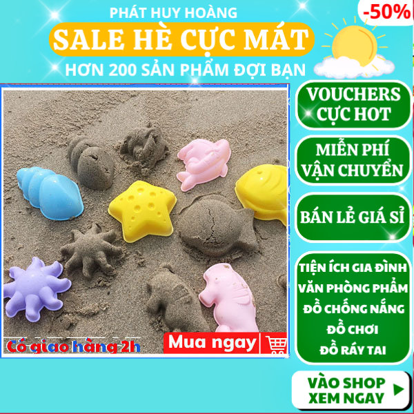 Khuôn đồ chơi tạo hình cho bé , Bộ 5 khuôn cát động lực dễ thương , Khuôn chơi cát động lực bằng nhựa , Khuôn nhựa chơi cát an toàn cho trẻ , Set 5 khuôn động vật tạo hình trên cát , Phát Huy Hoàng