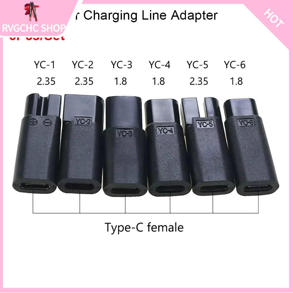 RVGCHC SHOP 6Pcs/Set DC 5,5  2,1mm đến 1,8/2,35mm Bộ chuyển đổi DC cho máy cắt tóc Lỗ đôi/Khe đơn USB 5V Ổ cắm giao diện chuyển đổi nguồn điện  Phổ quát Bộ chuyển đổi dây sạc cho máy cạo râu