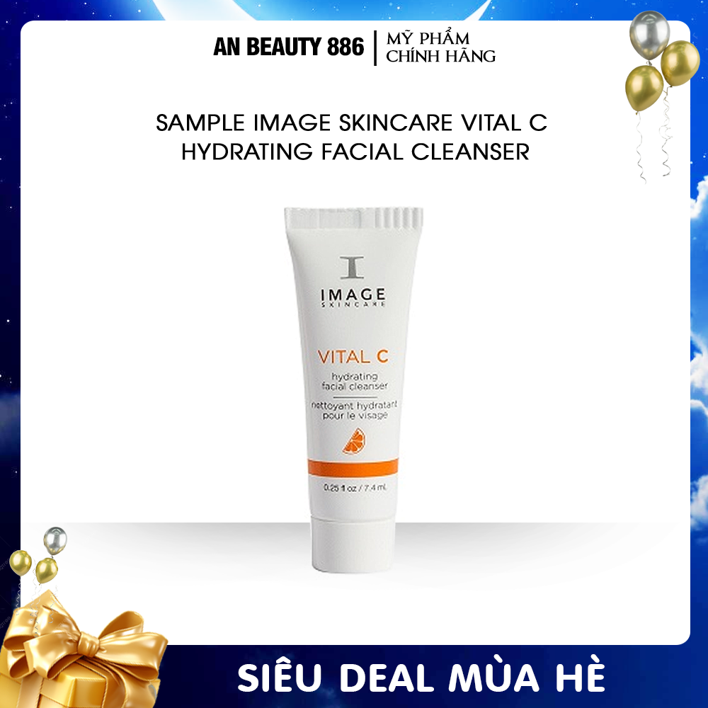 Sữa rửa mặt dưỡng ẩm, trắng da Image VITAL C Hydrating Facial Cleanser - sample 7.4ml