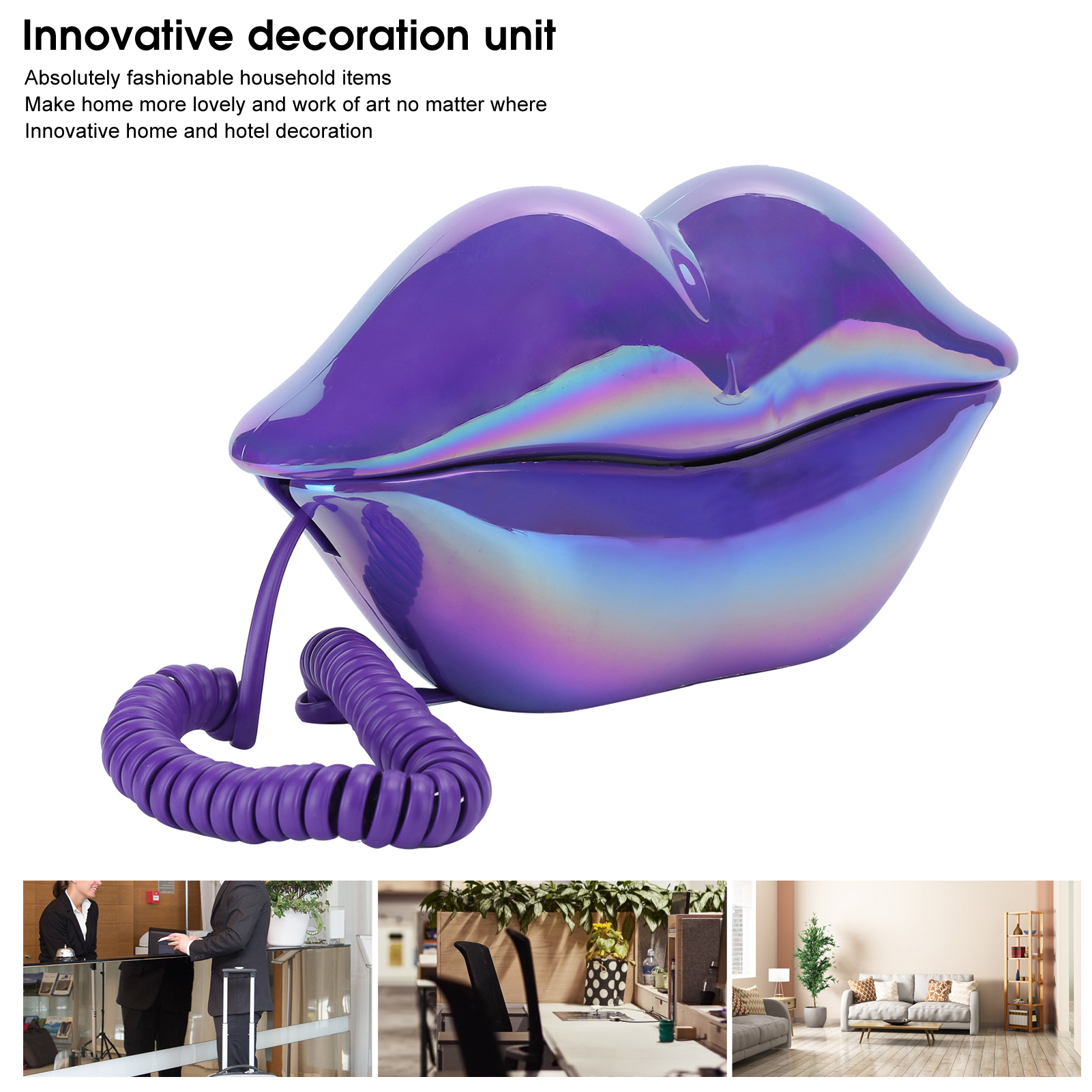 bright colors Fashionable Telephone Electroplating Telephone for Office Home ราคา 686 บาท*ส่งฟรี