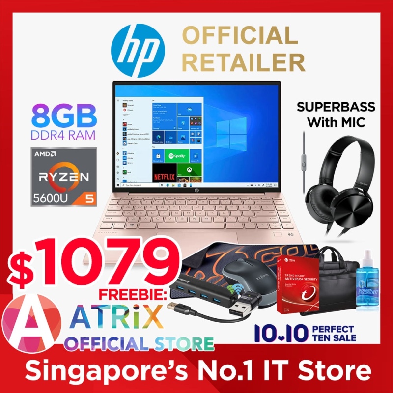 【Free MS Office】Express Delivery | HP Pavilion Aero 13-be0051AU | 13.3inch 16:10 1920x1200 Slim IPS 400nits | AMD Ryzen 5 5600U | 8GB DDR4 | 256GB SSD | Wifi 6 | 1Y HP Onsite Warranty