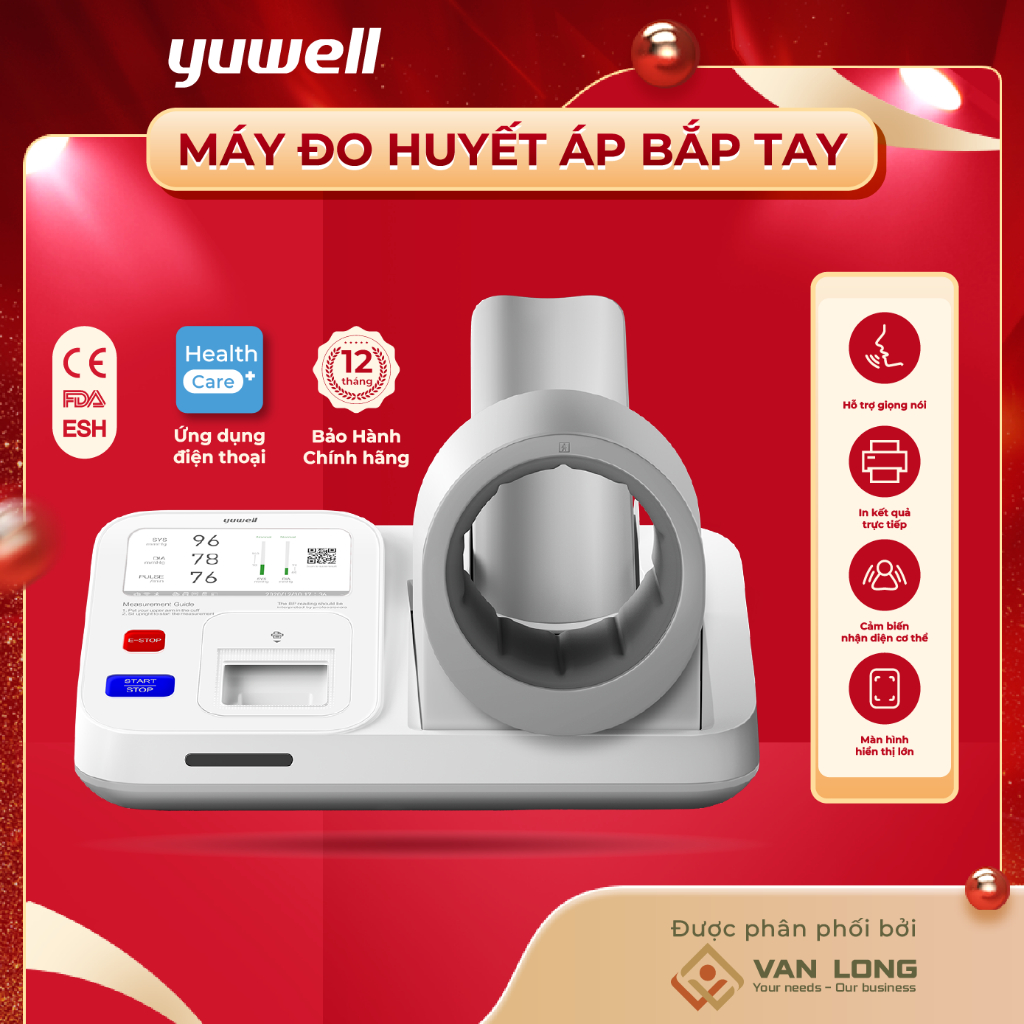 Máy đo huyết áp điện tử bắp tay tự động Yuwell YE990 - có hỗ trợ giọng nói - bảo hành 12 tháng Giá 36,000,000 Đồng*Miễn phí vận chuyển