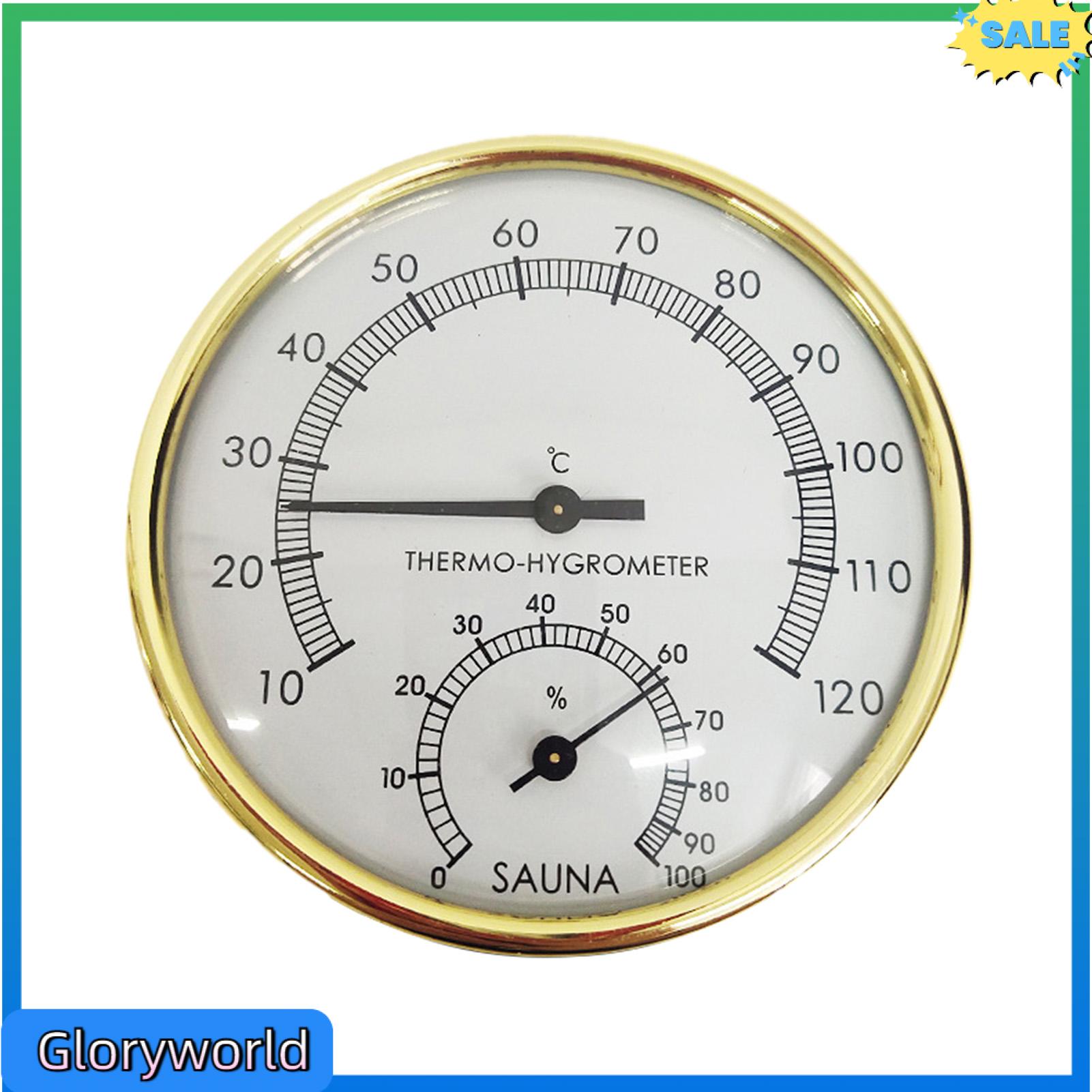 Gloryworld Precise Sauna Hygrometer Sauna Hygrometer 1 or 2 Pcs Sauna Thermometer Hygrometer 2-in-1 Indoor Sauna Room Temperature Humidity Monitor Gauge Accurate Sauna Accessories for Home Spa Use
