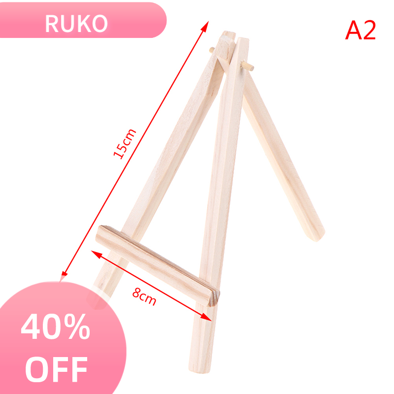 RuKo Giá đỡ ba chân bằng gỗ mini Giá trưng bày tranh giá đỡ thẻ vải bố