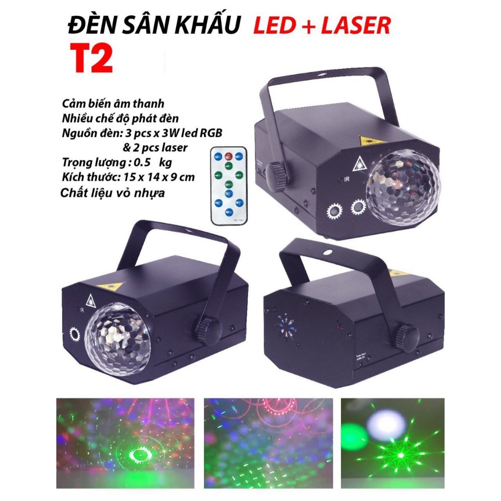 Đèn sân khấu led + laser t2