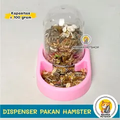 Dispenser Pakan Hamster Sweet Mini Auto Feeder Otomatis Tempat Makan Tupai Wadah Makanan Sugar Glider Marmut Landak Mini Burung Hewan