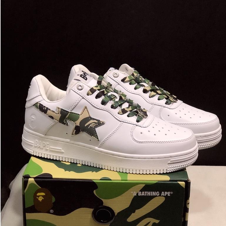 BAPE ABC CAMO STA Thời trang Giày thể thao giản dị Trắng xanh