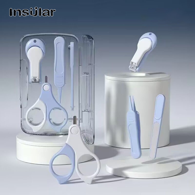 Insular Bộ cắt móng trẻ sơ sinh và trẻ mới biết đi, được thiết kế đặc biệt cho trẻ sơ sinh, kềm cắt móng tay chống Pinch, kéo chăm sóc an toàn trẻ em, kềm cắt móng tay