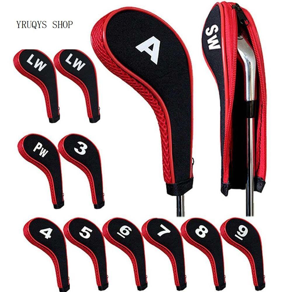 YRUQYS 3-9,P,S,A 12Pcs Sports Golf Iron Covers Set With Number Design