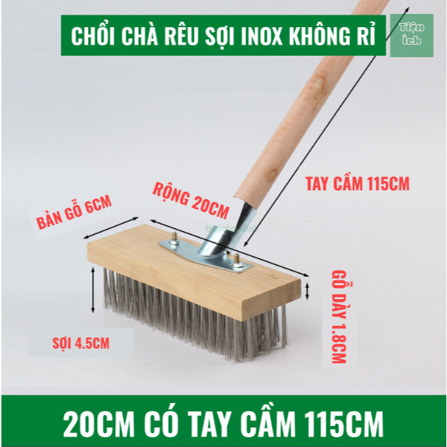 Chổi Sắt Cọ Rêu Chổi Sắt Đa Năng Đánh Bay Mọi Vết Bẩn Cứng Đầu, Chổi Sắt 3 Size 20Cm 30Cm 45Cm - 5