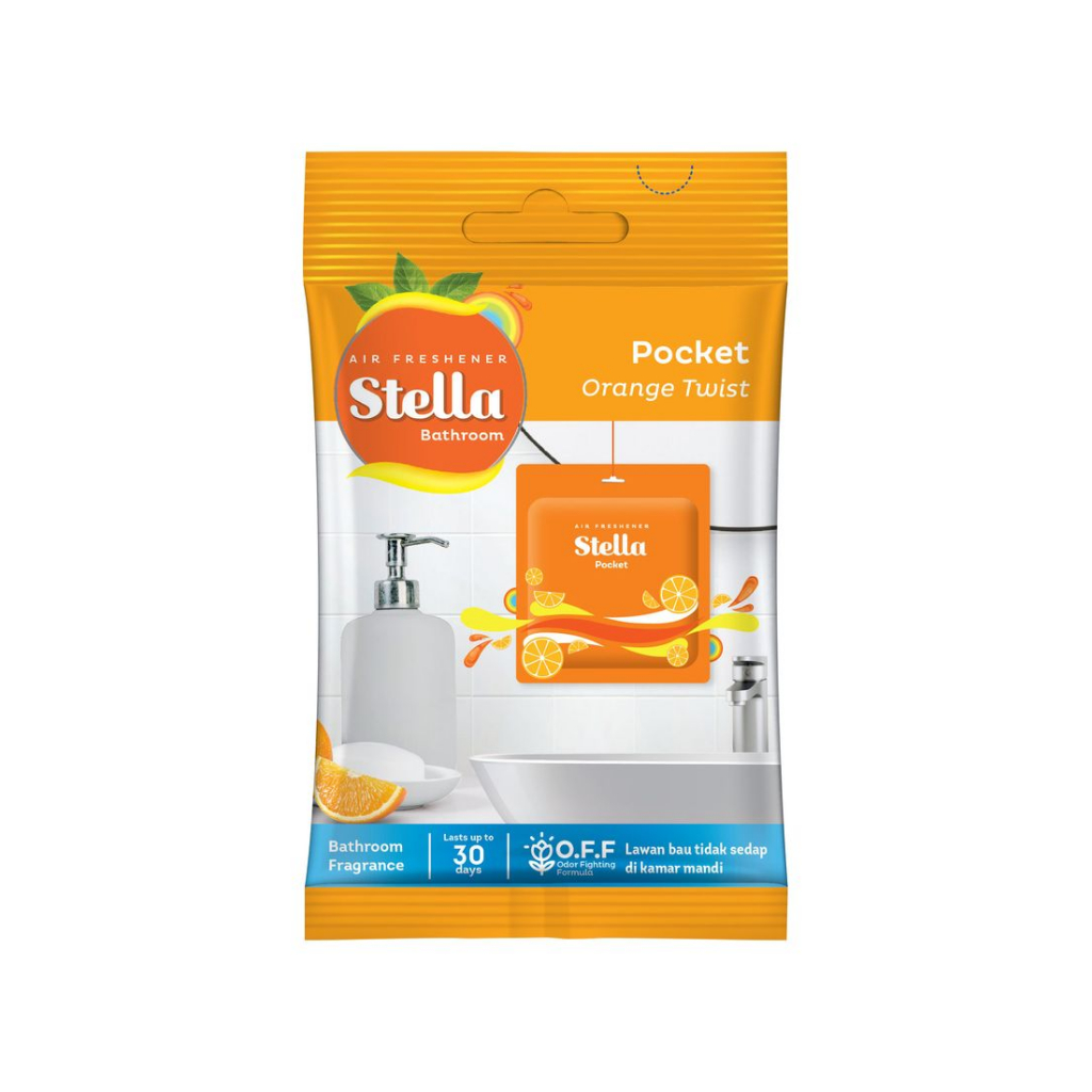 STELLA FRESH POCKET 10gr BATHROOM FRAGNANCE PENGHARUM RUANGAN KAMAR MANDI ANTI BAU ORANGE TWIST PURPLE DREAM FRESH GREEN PASSION RED COOL BLUE FRESH PROTECT PERLENGKAPAN RUMAH AROMATERAPI GROSIR MURAH