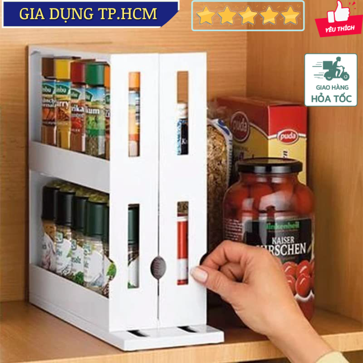 TonyDecor - Bộ đựng trượt Gia Vị Thông Minh Swivel Multi-Store