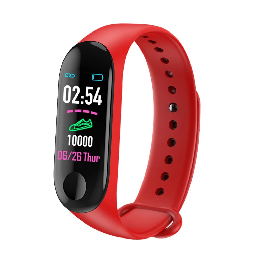 red red M3 Plus Wristband Sport Runningfitness Pedometer Color Screen