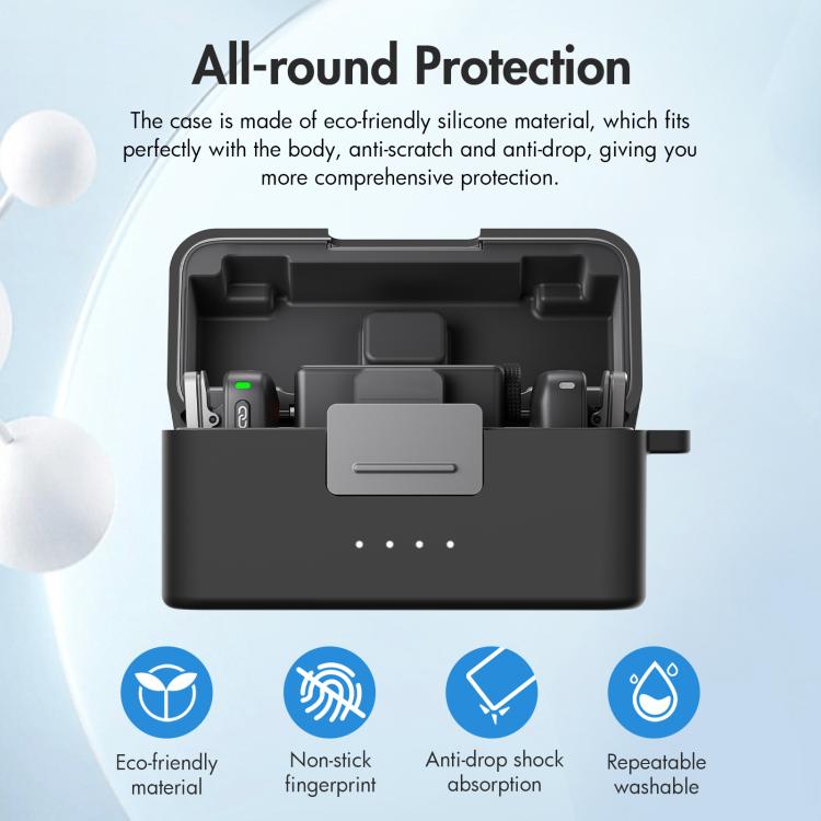 Vỏ bảo vệ chống trầy xước Silicon cho DJI Mic Mini PULUZ (Màu Đen)